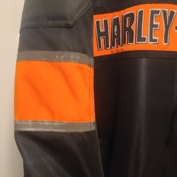 Harley-Davidson Men's Black and Orange Jacket - Picture 2 of 8